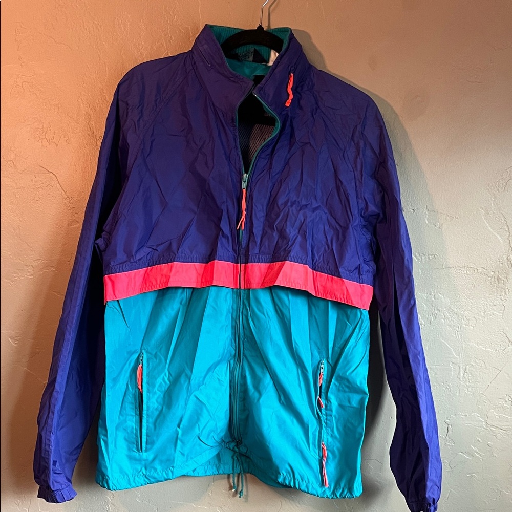 Woolrich Teal and Black Windbreaker